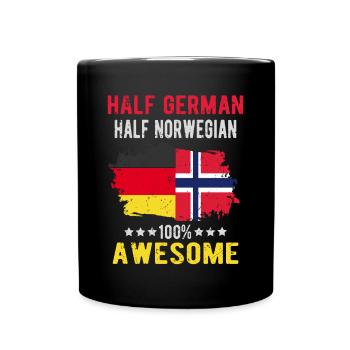 Half German half Norwegian - Full Colour Mug - black - Front