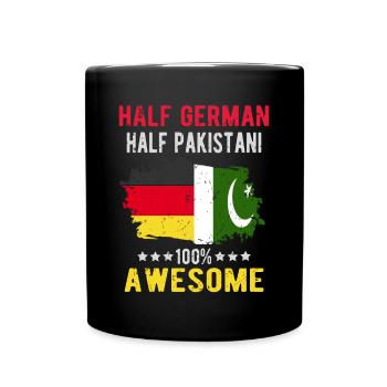 Half German half Pakistanis - Full Colour Mug - black - Front