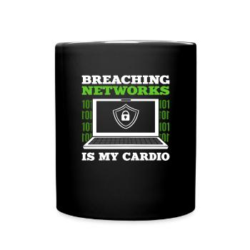 Breaking into networks is at my heart. - Full Colour Mug - black - Front