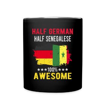 Moitié allemand moitié sénégalais - Mug uni - noir - Devant