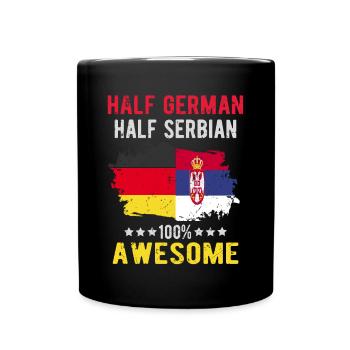 Moitié allemande moitié Serbie - Mug uni - noir - Devant