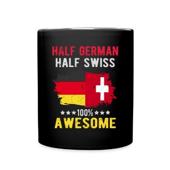Moitié allemand moitié suisse - Mug uni - noir - Devant