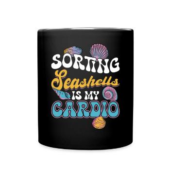 Sorting mussels is my cardio - Full Colour Mug - black - Front