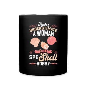 Femme avec un passe-temps Speshell - coquille - Mug uni - noir - Devant