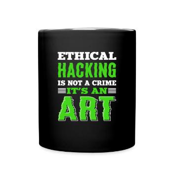 Ethical hacking. White Hat Hacker. Cyber - Full Colour Mug - black - Front