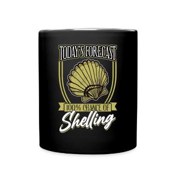 Les prévisions d’aujourd’hui sont en train de bombarder - Seashell - Mug uni - noir - Devant