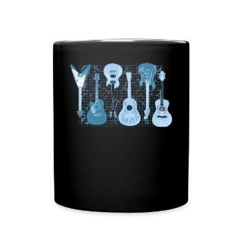 Retro akustische E -Gitarren -String -Instrument Ä - Tasse einfarbig - Schwarz - Vorne