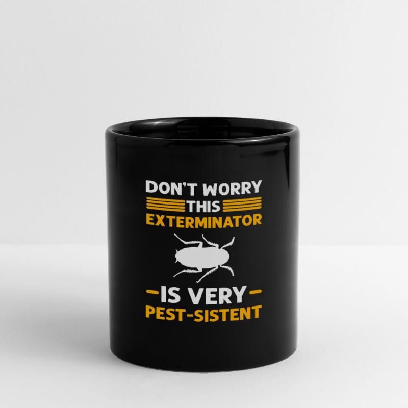 This pest controller is very persistent. Full Colour Mug