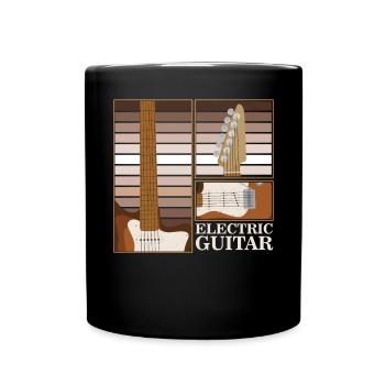 E -Gitarren -Player -String -Instrumentenmusik - Tasse einfarbig - Schwarz - Vorne