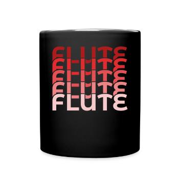Vintage Flötenspieler Musikinstrument Flötist - Tasse einfarbig - Schwarz - Vorne