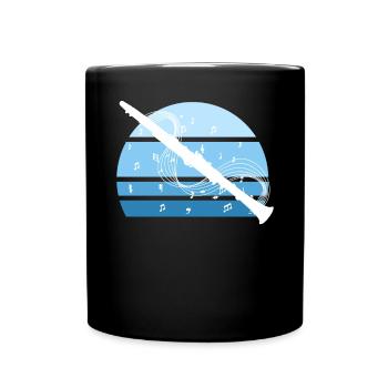 Klarinette ästhetischer Retro -Klarinettist Vintag - Tasse einfarbig - Schwarz - Vorne
