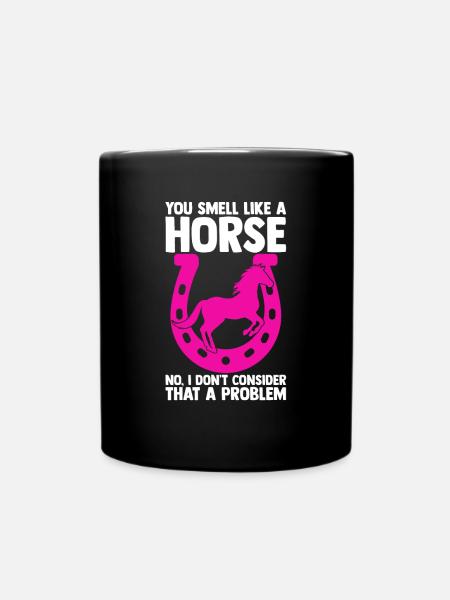 Reiten Pferd Reiterhof Reiterin Geschenk - Tasse einfarbig - Schwarz
