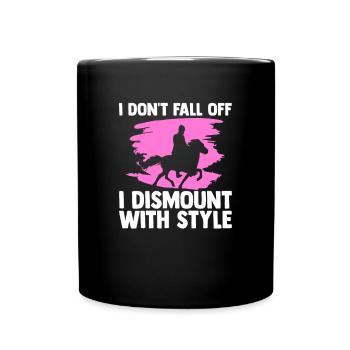 Horses Riding Rider Saying - Full Colour Mug - black - Front