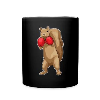 Eichhörnchen Boxer Boxhandschuhe - Tasse einfarbig - Schwarz - Vorne