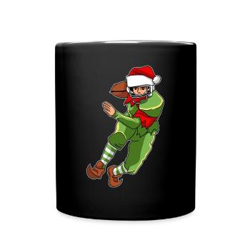Football Elf Santa Claus - Full Colour Mug - black - Front