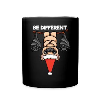 Soyez différent Pug Bat Père Noël - Mug uni - noir - Devant