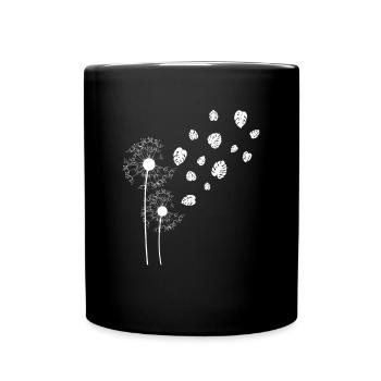 Löwenzahn Monstera - Tasse einfarbig - Schwarz - Vorne