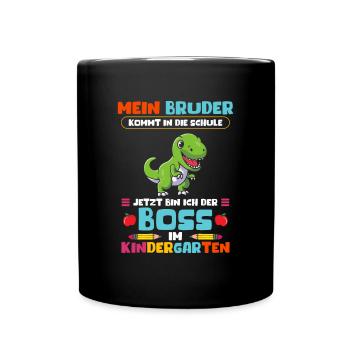 Mon frère vient à l’école Maintenant je suis patron - Mug uni - noir - Devant