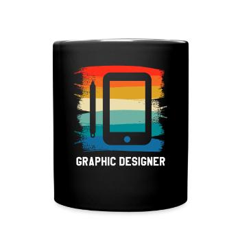 Rétro Vintage Graphiste Design Graphique - Mug uni - noir - Devant