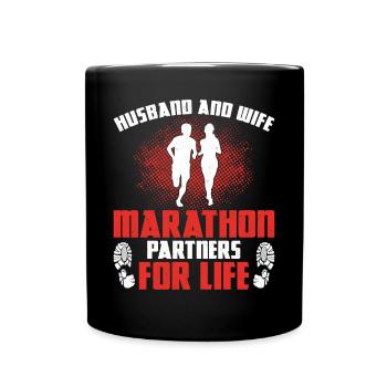 Running Runner Half Marathon - Full Colour Mug - black - Front