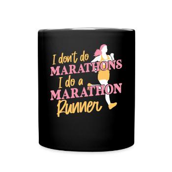 Running Runner Half Marathon - Tasse einfarbig - Schwarz - Vorne
