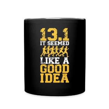 Running Runner Half Marathon Half - Mug uni - noir - Devant