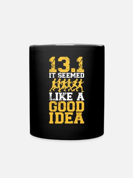 Running Runner Half Marathon Half - Tasse einfarbig - Schwarz