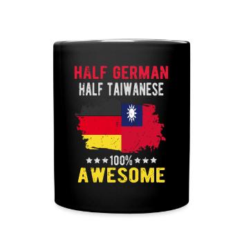 Half German half Taiwanese - Full Colour Mug - black - Front