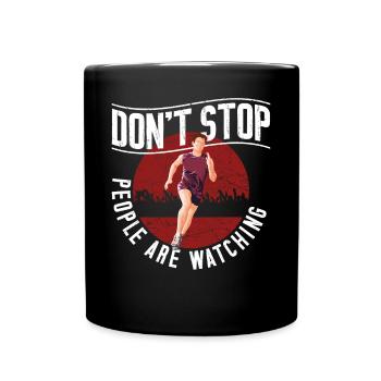 Running Runner Half Marathon - Tasse einfarbig - Schwarz - Vorne