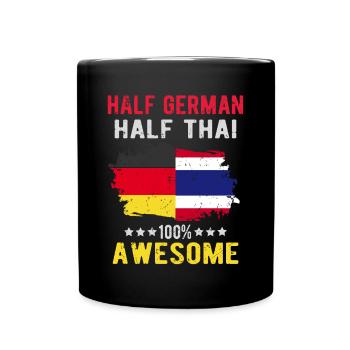 Moitié allemand moitié thaïlandais - Mug uni - noir - Devant