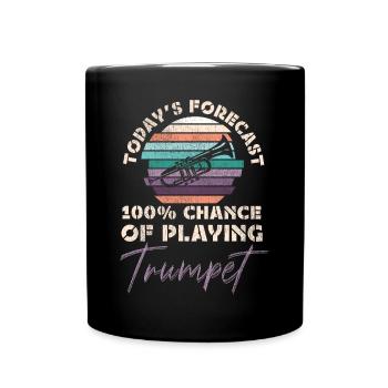 Trumpet Player Vintage Retro - Tasse einfarbig - Schwarz - Vorne