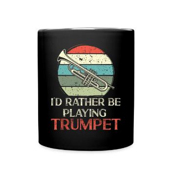 Trumpet Player Vintage Retro I'd - Tasse einfarbig - Schwarz - Vorne