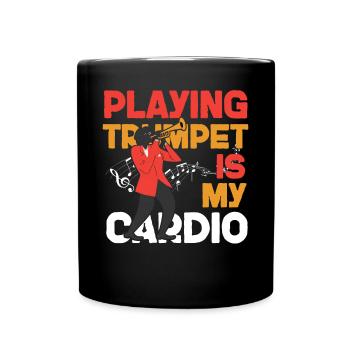 Trumpet Player Playing Trumpet Is - Tasse einfarbig - Schwarz - Vorne