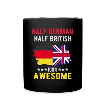 Half German Half British - Full Colour Mug - black - Front