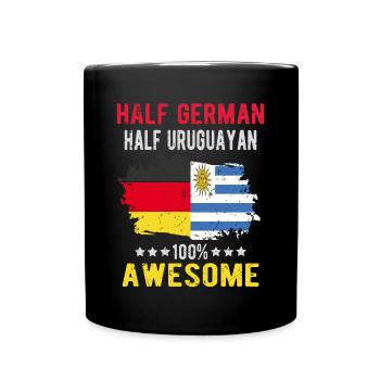 Halb Deutsch Halb Uruguayer - Tasse einfarbig - Schwarz - Vorne