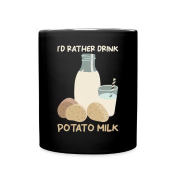 Potato milk saying - Full Colour Mug - black - Front