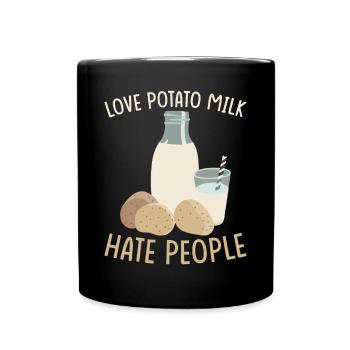 Potato milk saying - Full Colour Mug - black - Front