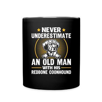 Redbone Coonhound Dog Gift - Full Colour Mug - black - Front