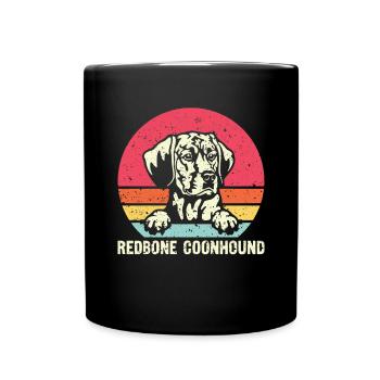 Redbone Coonhound Dog Gift - Full Colour Mug - black - Front