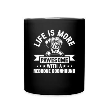 Redbone Coonhound Dog Gift - Full Colour Mug - black - Front