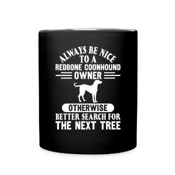 Redbone Coonhound Dog Gift - Full Colour Mug - black - Front