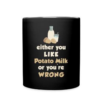 Potato milk saying - Full Colour Mug - black - Front