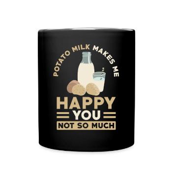 Potato milk saying - Full Colour Mug - black - Front