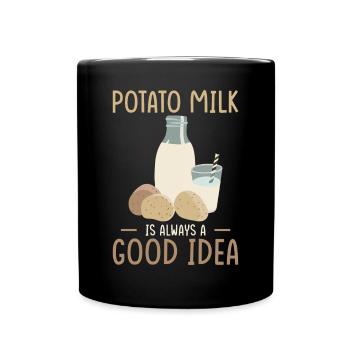 Potato milk saying - Full Colour Mug - black - Front