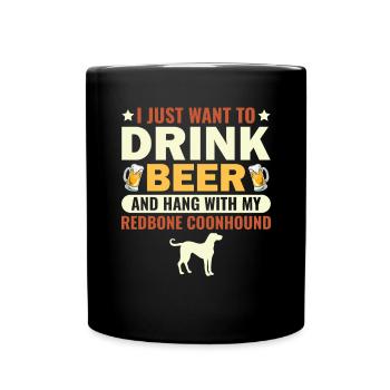 Redbone Coonhound Dog Gift - Full Colour Mug - black - Front