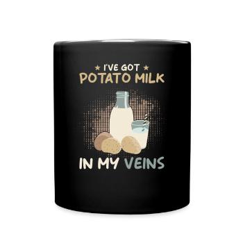 Potato milk saying - Full Colour Mug - black - Front