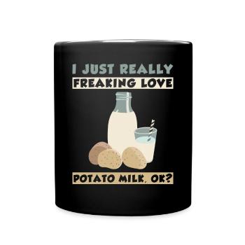 Potato milk saying - Full Colour Mug - black - Front