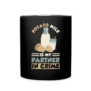 Potato milk saying - Full Colour Mug - black - Front