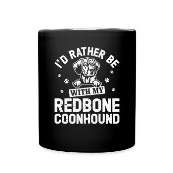 Redbone Coonhound Dog Gift - Full Colour Mug - black - Front