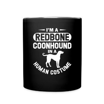 Redbone Coonhound Dog Gift - Full Colour Mug - black - Front